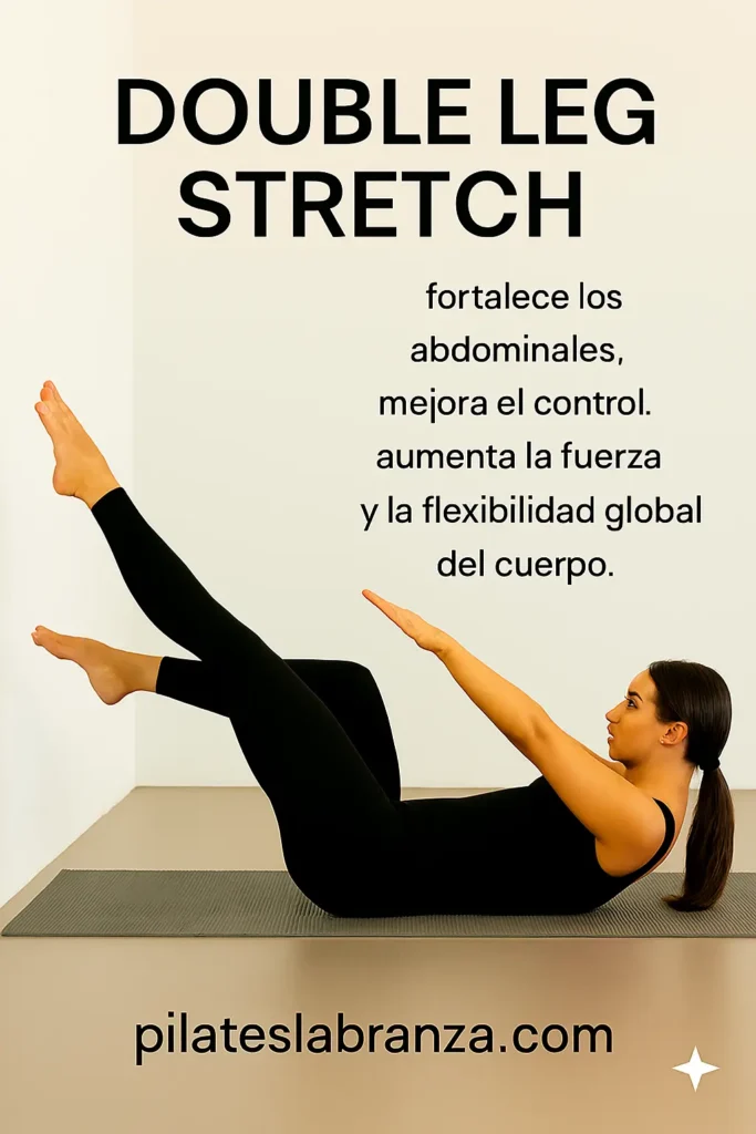 Mujer haciendo ejercicio DOUBLE-LEG-STRETCH