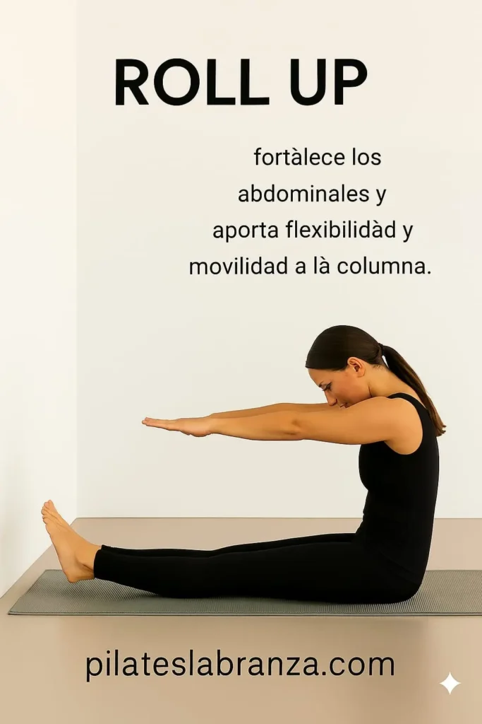 Mujer haciendo ejercicio ROLL-UP