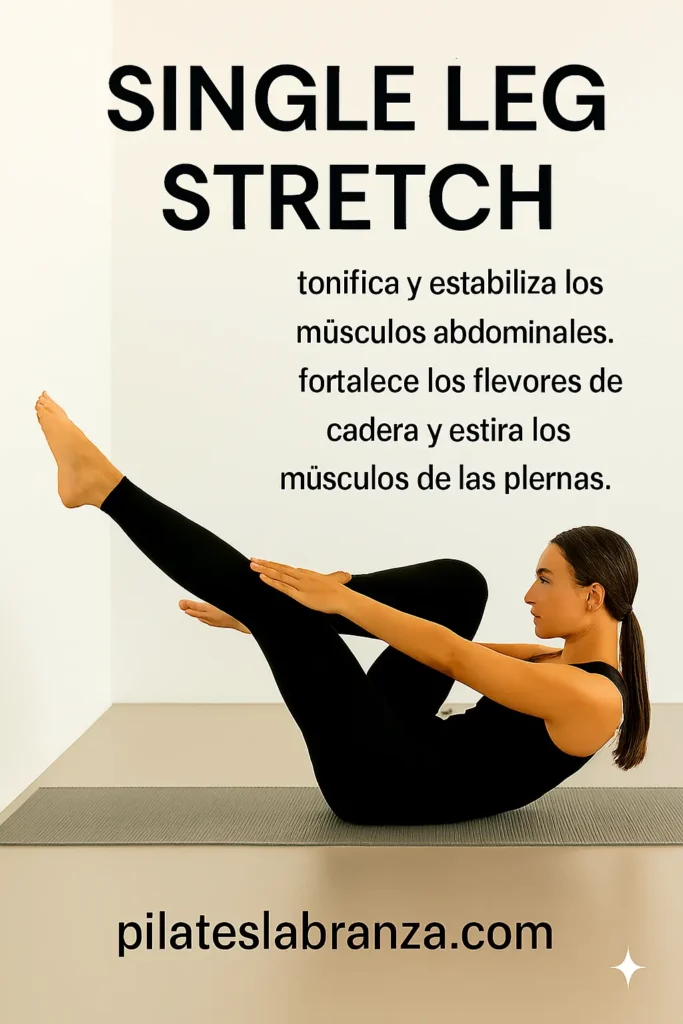 Mujer haciendo ejercicio SINGLE-LEG-STRETCH